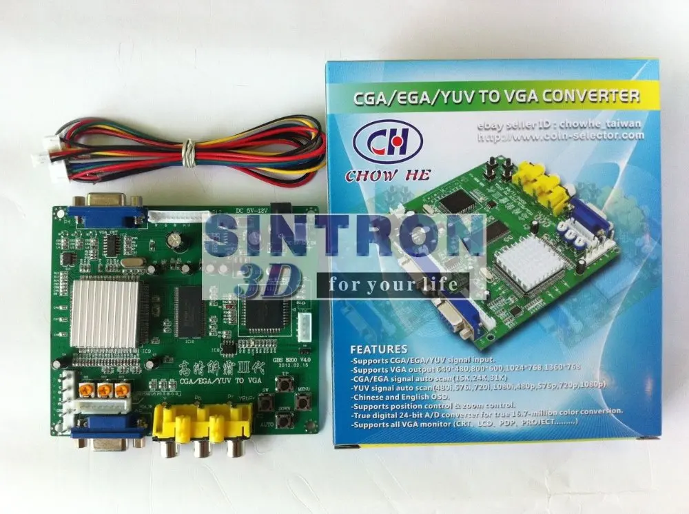 GBS 8200 видео конвертер CGA/EGA/YUV/RGB к VGA аркадный Jamma Game Monitor ЖК дисплею|rgb to vga|cga egaega vga |