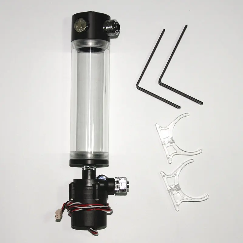 KOOLASON SC600 110 мм 140 мм 190 мм DC12V компьютер с водяным охлаждением охладитель акриловый цилиндрический прозрачный аквариум насос коробка 3PIN