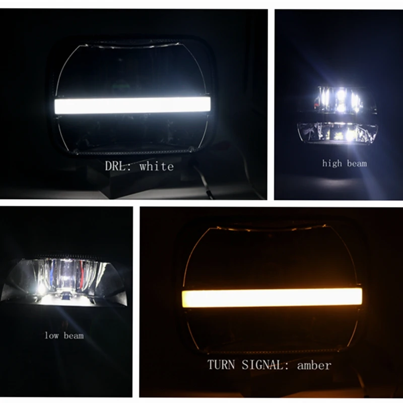 YAIT 1 пара 5*7 дюймов дальний/ближний свет DRL 6 x 7 светодиодные квадратные фары с