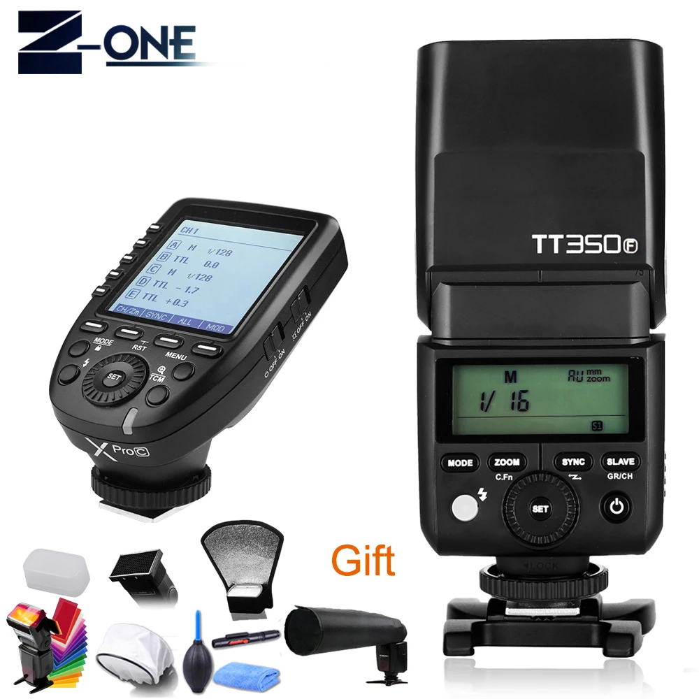 GODOX Mini TT350F Speedlite TTL HSS 2 4 GHz 1/8000 s GN36 Flash карманные фонари TT350 + Xpro F триггер для камер