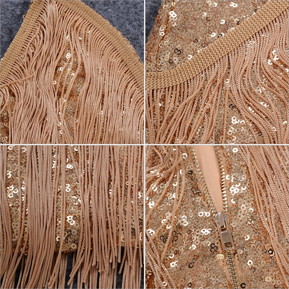 Seamyla сексуальное Бандажное платье Vestidos без рукавов с золотыми блестками в стиле