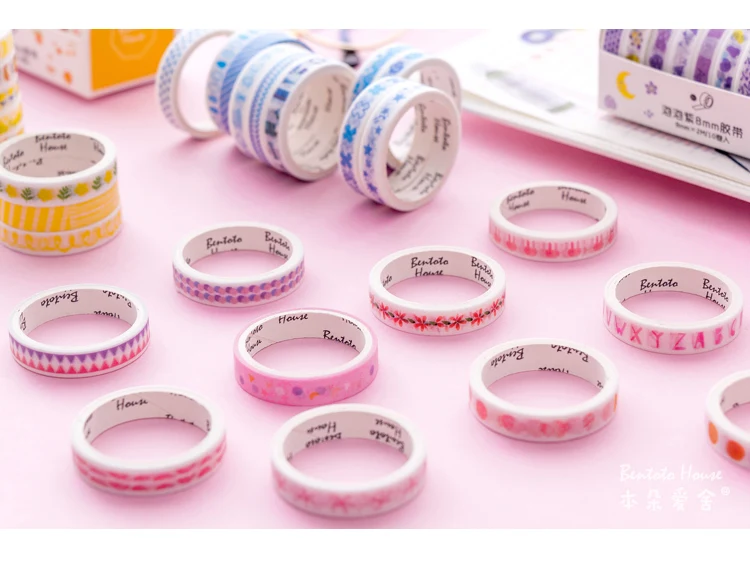 10 шт./компл. 8 мм X 2 м лента Washi узор Сакура набор для скрапбукинга "сделай сам" Стикеры пуля журнал поставок Kawaii