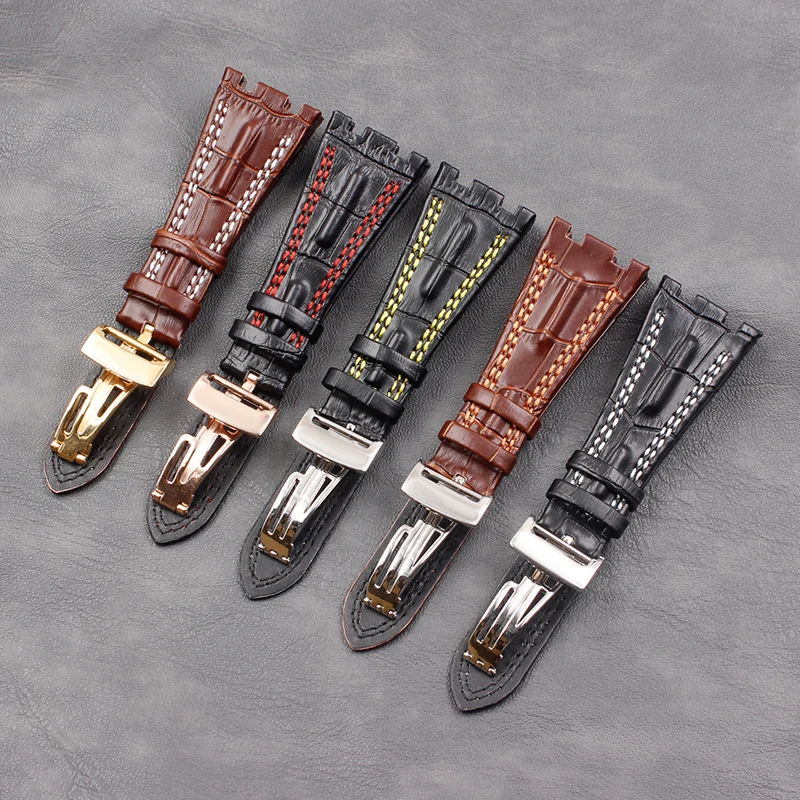 Watch accessories 28mm suitable for AP genuine Garry leather strap sports and leisure foldable buckle for men's AP strap buckle