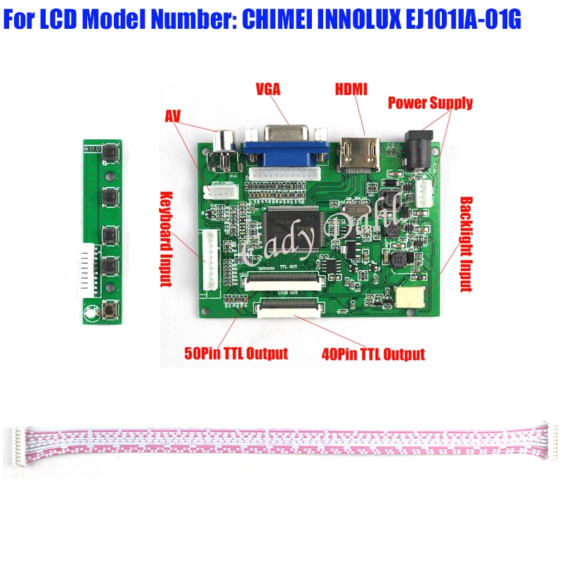 Плата контроллера для ПК высокая яркость HDMI VGA 2AV 40 штырьков Raspberry PI 3 EJ101IA 01G 1280x800 1ch