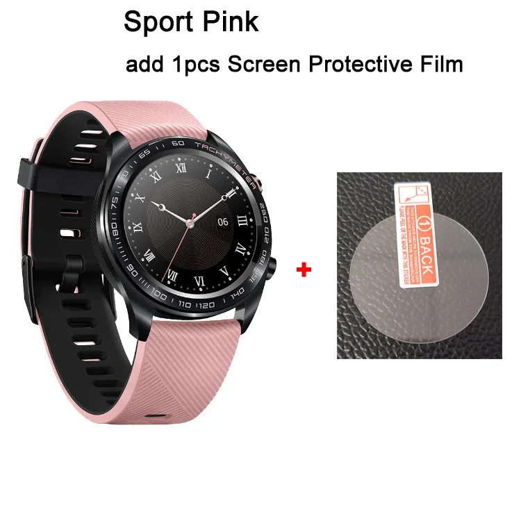 Новинка! Huawei Honor Watch Dream, умные часы, спортивные, для сна, бега, велоспорта, плавания, горы, gps, 1,2 дюймов, AMOLED, цветной экран, 390*390, часы - Цвет: Sport Pink add Film