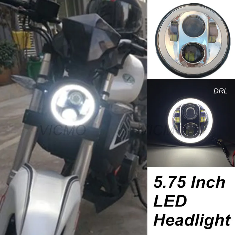 5-3/4 &quotкруглые передние фары для Harley Dyna Softail Sportster наружный стержень запчасти 5 75