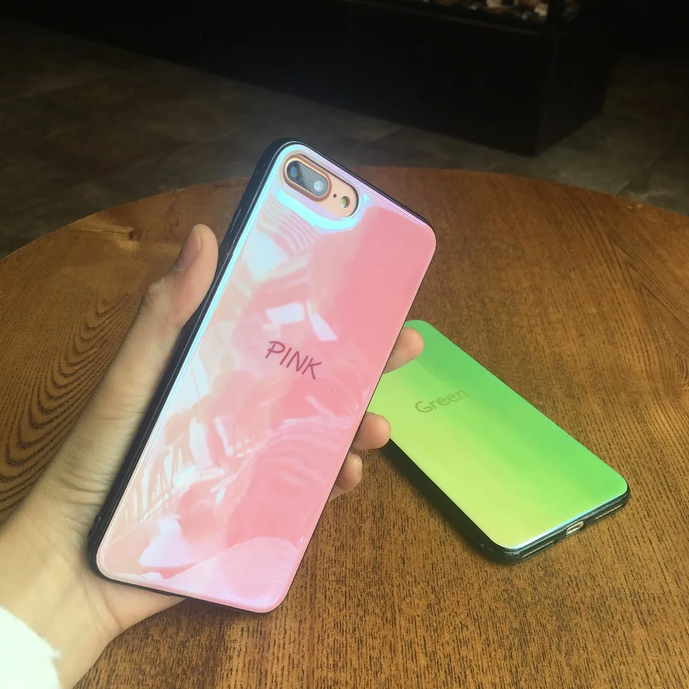 Для Apple iPhone 7 8 Plus X 6s 6 розовый зеленый цвет ТПУ мягкий чехол для телефона Fundas Coque |