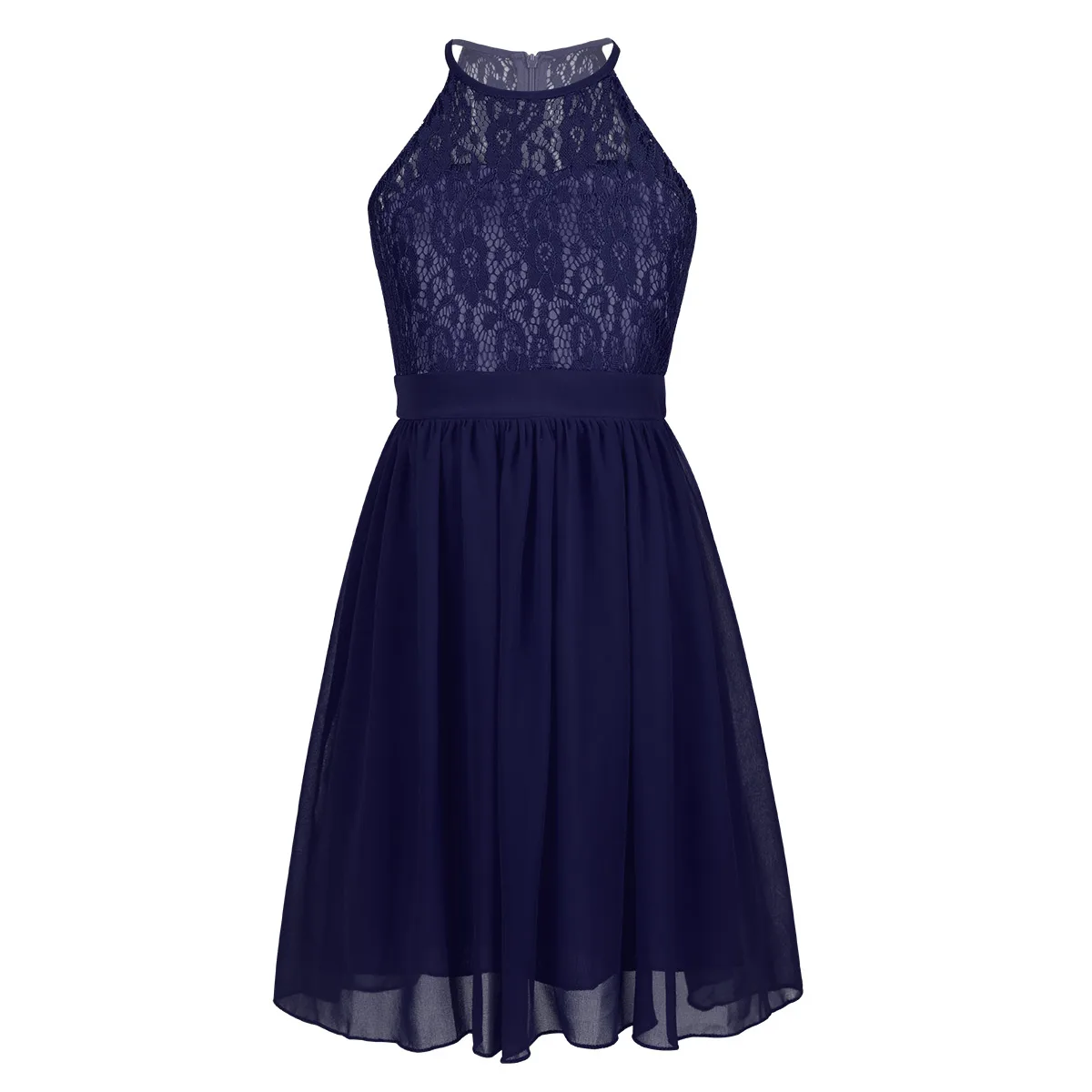 Navy Blue Tiaobug/платье для девочек с цветочной вышивкой; коллекция года; кружевное платье с цветочным узором для свадебной вечеринки; бальное платье Принцесса; пышные Вечерние платья из тюля - Цвет: Navy Blue