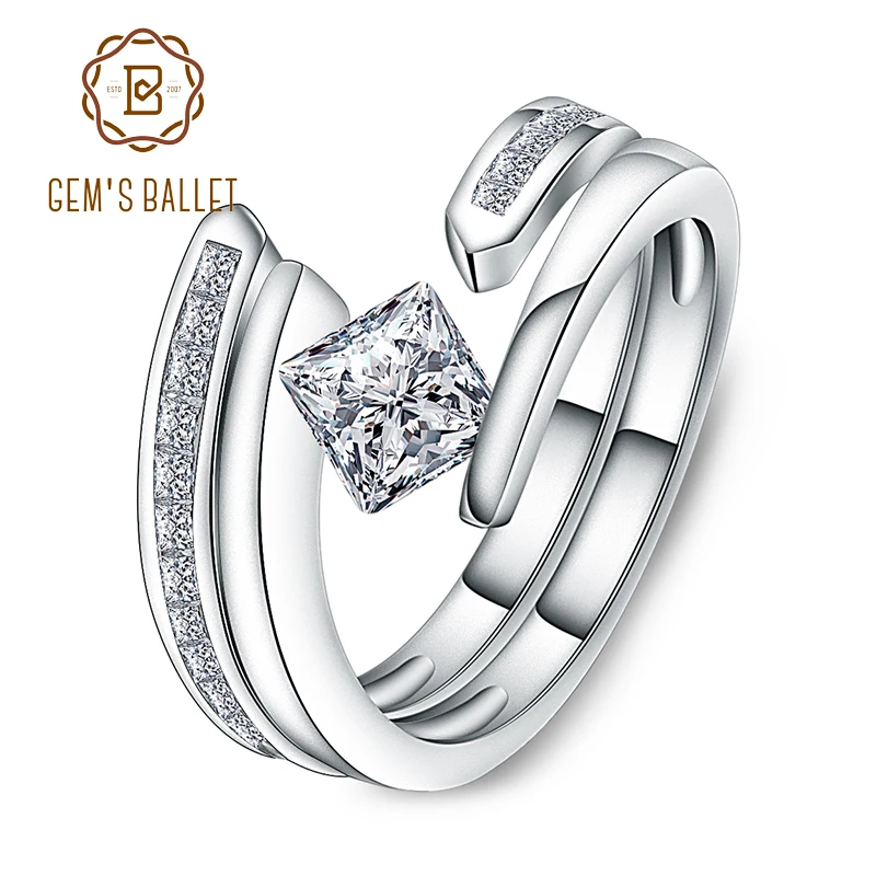 

Женское Двухрядное кольцо из стерлингового серебра 925 пробы с кубическим цирконием, модное украшение для балета