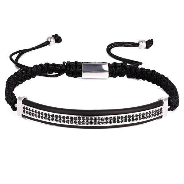 Top Quality Luxury Jewelry 3pcs/Set Bracelet Hip Hop Gold Jewelry Cubic Micro Pave CZ Crown Bead Bracelets For Men Women Gift - Metal Color: Style 2-Silver