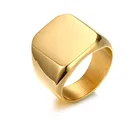 Мужские Простые Кольца 3 цветов, новые модные квадратные кольца с большой шириной, модные мужские кольца на палец из титановой стали, ювелирные изделия