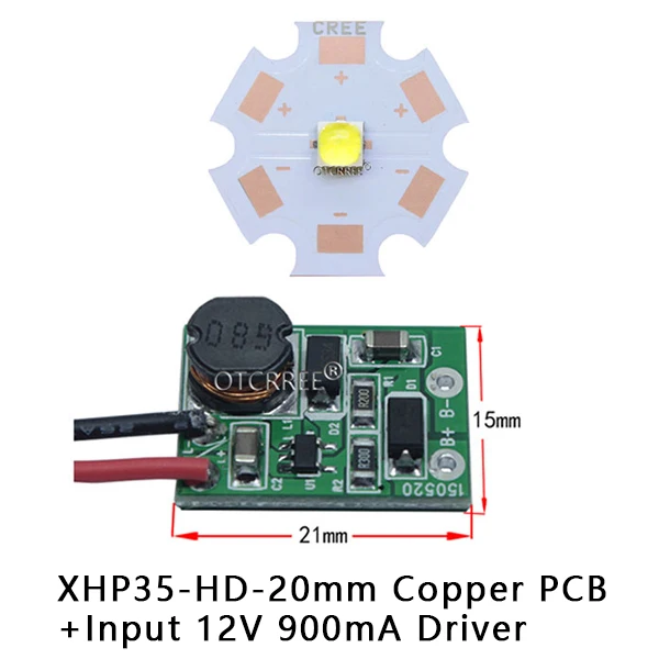 20mm HD.12V-D CREE 12 в 13 Вт XHP35 HD высокая мощность светодиодный излучатель диод бусины холодный белый нейтральный белый теплый белый+ вход 12 В 900mA драйвер для DIY - Испускаемый цвет: 20mm HD.12V-D