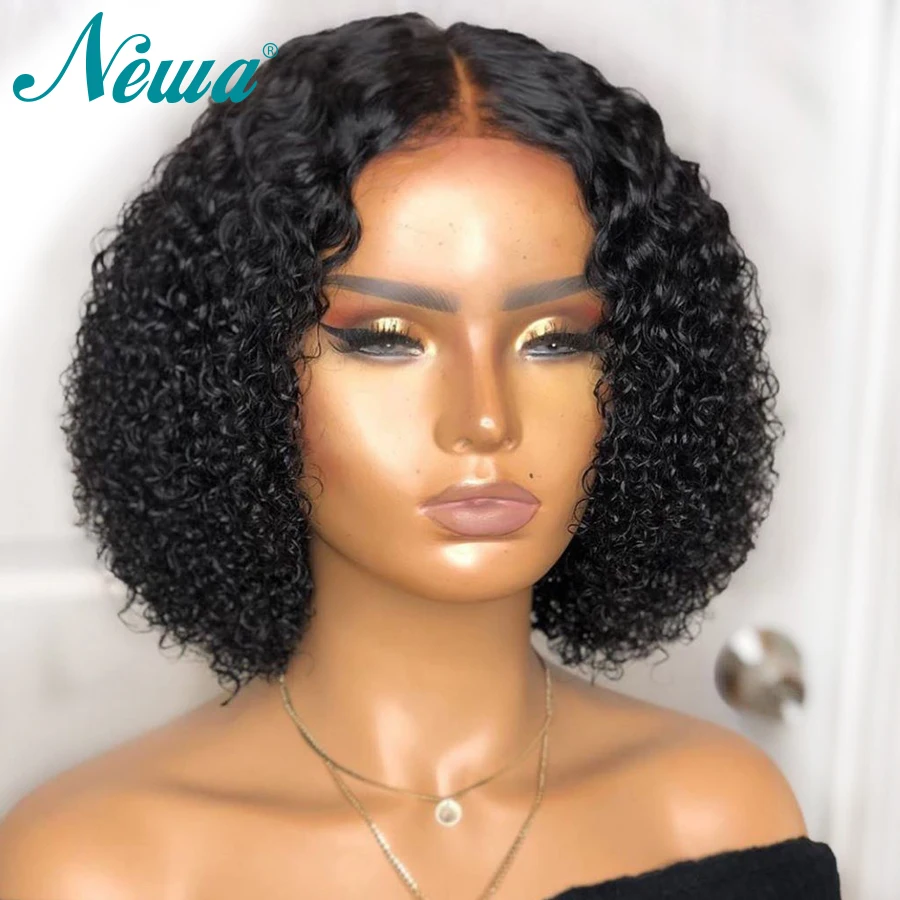 Парик Newa С Короткими Кружевными передними человеческими волосами женские
