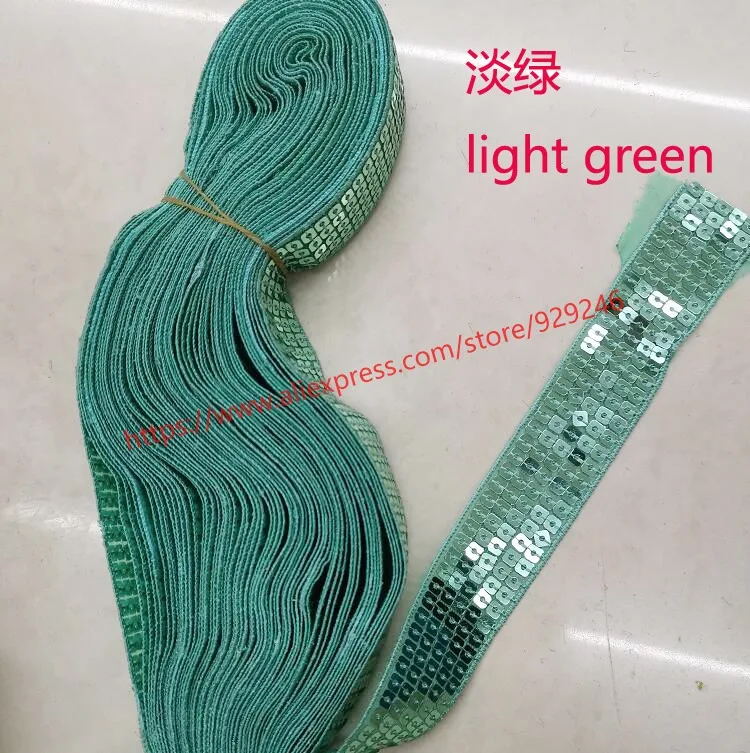 light green 16 ярдов/партия 5 строк квадратная лента с блестками кружева для танцевального костюма украшения серые Блестки для сценические наряды Аксессуары для платья - Цвет: light green