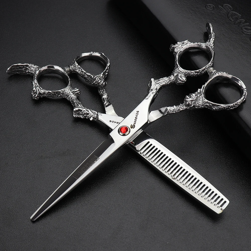 

Fahsion professional barbershop Hair Scissors 6inch japan 440c hair clipper scissors cutting thinning shears berber makas