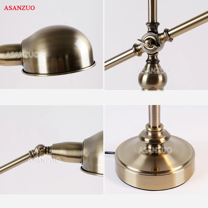 Американский Железный Настольный светильник, модная Ретро бронзовая настольная лампа, настольная лампа для отелей, спальни, прикроватная настольная лампа