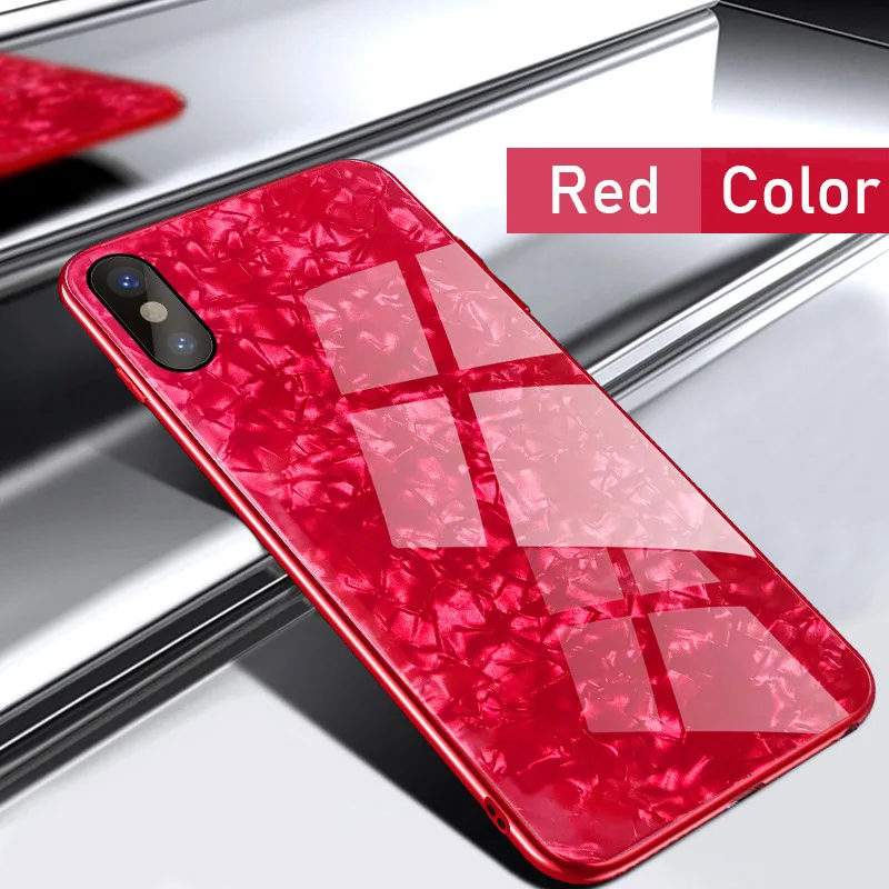 Роскошный чехол из закаленного стекла для iPhone X Xs Max мягкий ТПУ со стеклянным