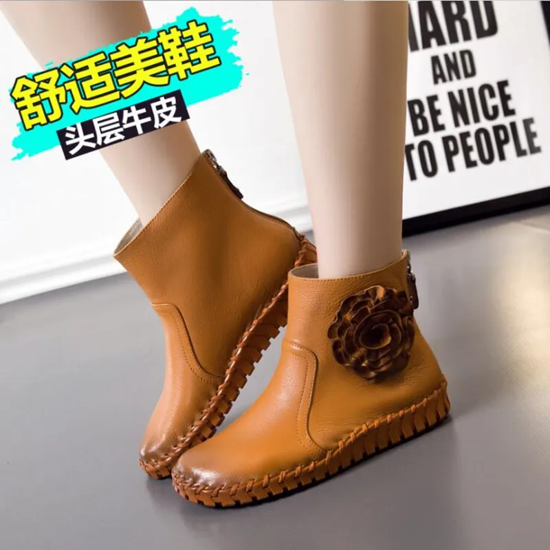2020 Новая повседневная обувь из натуральной кожи Женские ботильоны Сезон весна