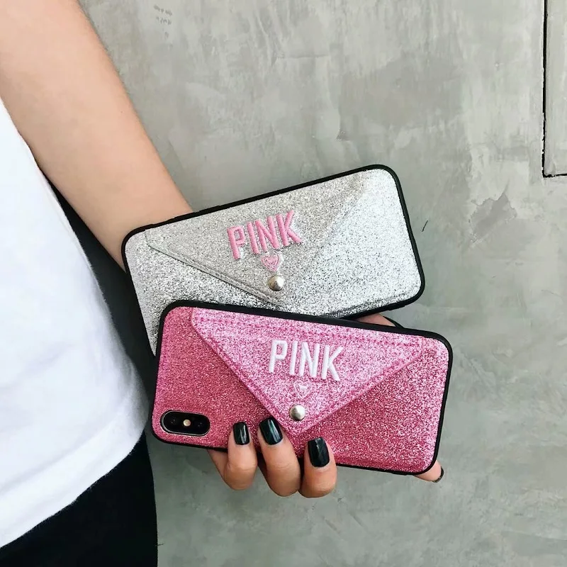Роскошные розовые блестящие Вышивка кожаный чехол для iPhone XS 7 7 Plus волновой точки шнурки чехол для iPhone XS Max случае X 8 6 6s плюс