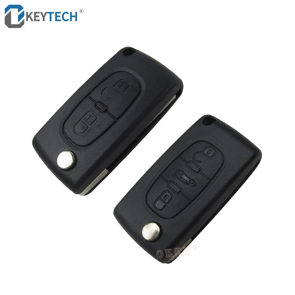 OkeyTech 10 шт. для Peugeot 207 307 308 407 607 807 Citroen C2 C3 C4 C5 C6 2/3 чехол автомобильного ключа