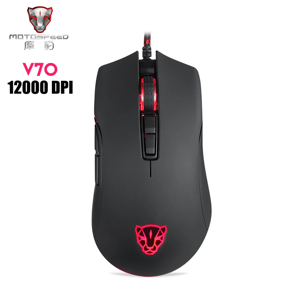 Motospeed V70 RGB игровая мышь 12000 точек/дюйм компьютерная геймер Проводная оптическая