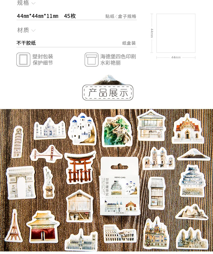 Mohamm world architecture штучная наклейка Kawaii наклейка s планировщик для скрапбукинга канцелярские товары японский Дневник Школьные принадлежности наклейка s