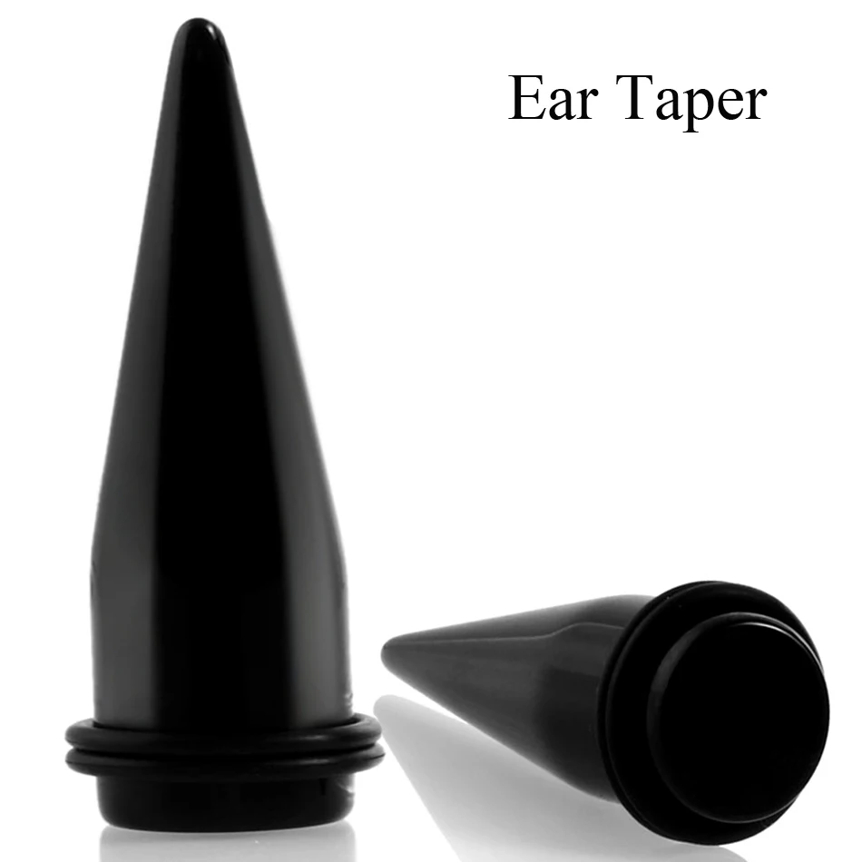 Ear Taper 2 шт черное сердце туннель штекер Пирсинг акриловая Спираль Конус Для Пирсинга Ушей Серьги растяжки Калибр расширитель седло ювелирные пробки - Окраска металла: Ear Taper