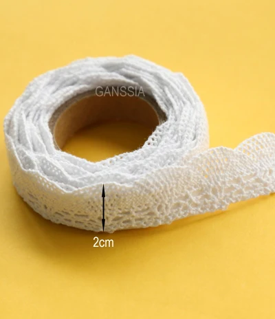 2 ярдов/pc клейкие ленты ткань хлопок кружево лента для DIY украшения Канцелярские Клейкие Ленты подарки праздник(ss-1810 - Цвет: No.5 White