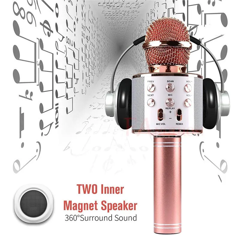 WS 858 беспроводной bluetooth микрофон профессиональный караоке динамик consender WS858 ручной микрофон Радио Студия Запись микрофон