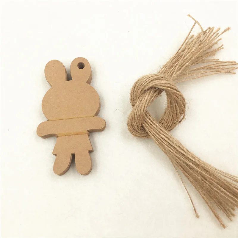 Бирки в форме милого медведя кролика 100 шт./лот коричневые разные стили милые