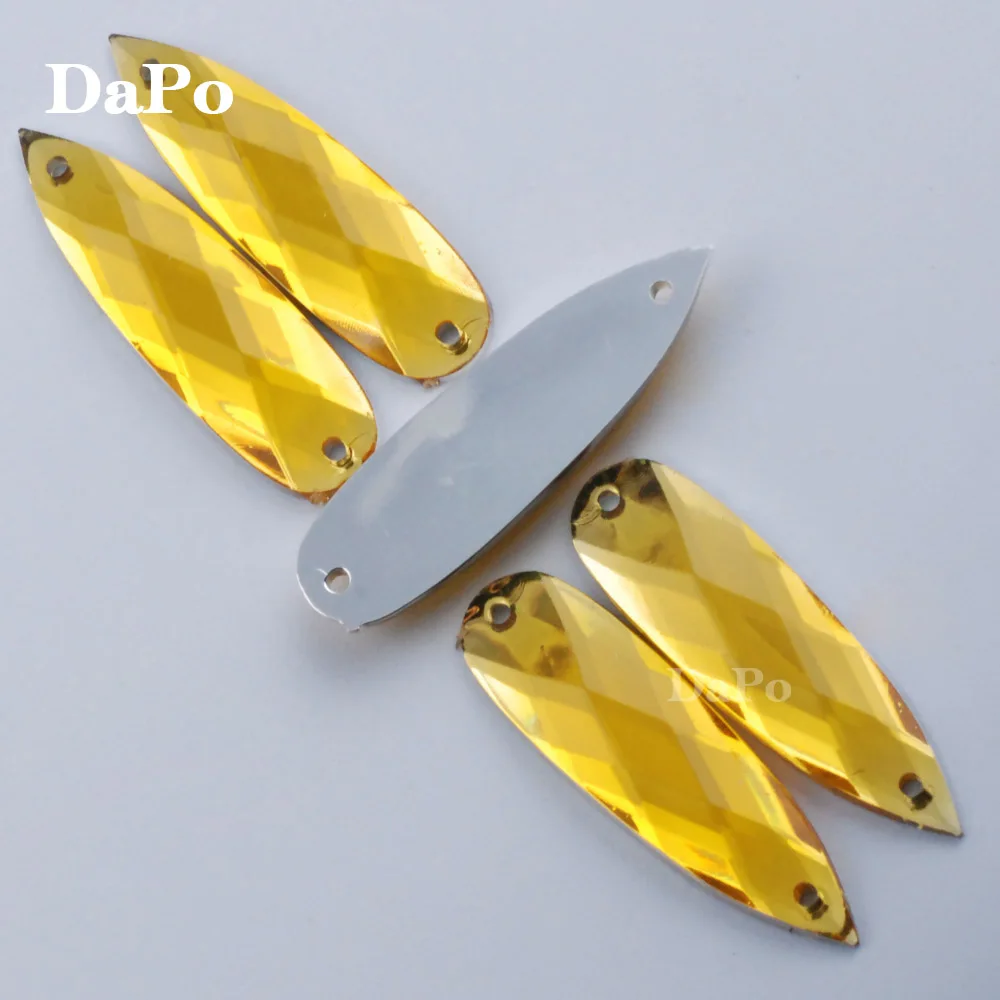 topaz Hisenlee, большие размеры, 10x30 мм, каплевидные пришивные стразы, акриловые, Пришивные, с плоской задней частью, камень для пришивания драгоценных камней, 17 цветов, для свадебной одежды - Цвет: topaz