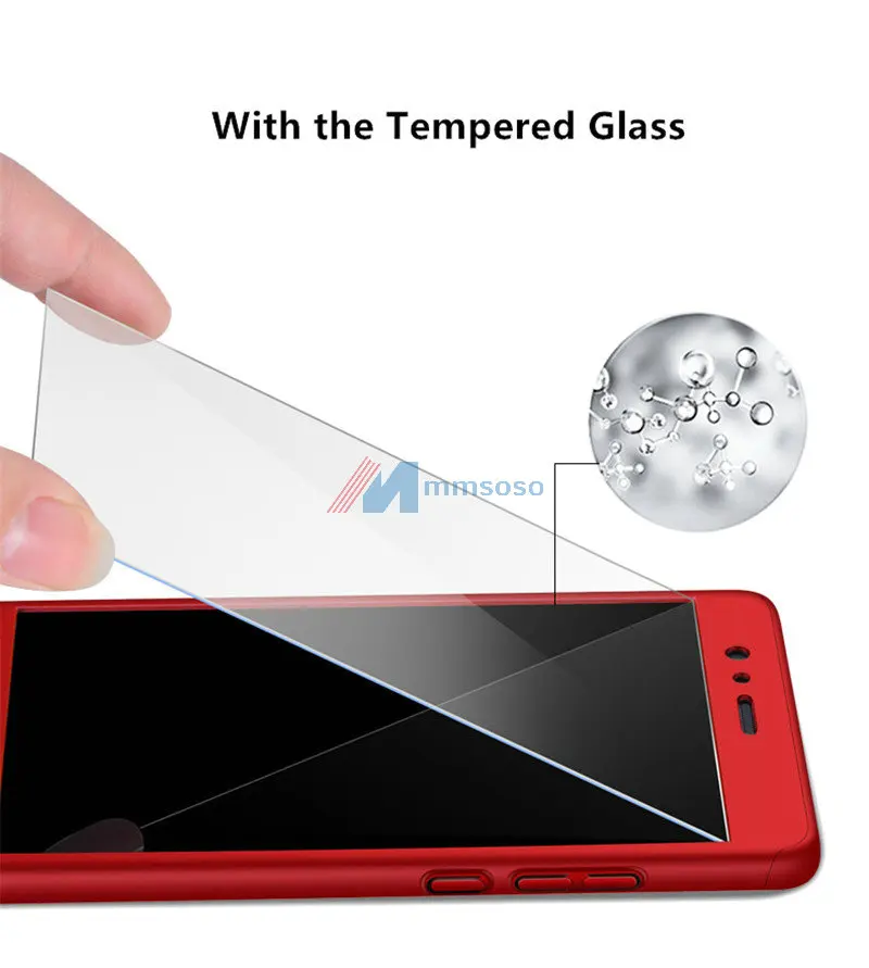 360 Degree Full Cases for Huawei P10 Lite Back Cover with Tempered Glass P 10 WAS-LX1 |