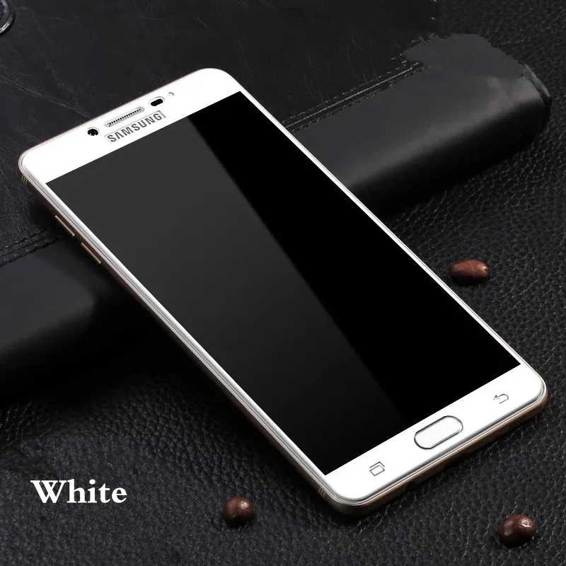 Полноэкранное покрытие из закаленного стекла для samsung Galaxy C9 Pro C9000 HD Взрывозащищенная Защита экрана для Galaxy C9 Pro 6,0 дюймов - Цвет: White