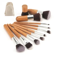 2020 new makeup tool natural bamboo professional makeup brushes set powder foundation eyeshadow blending brush make up tool kit