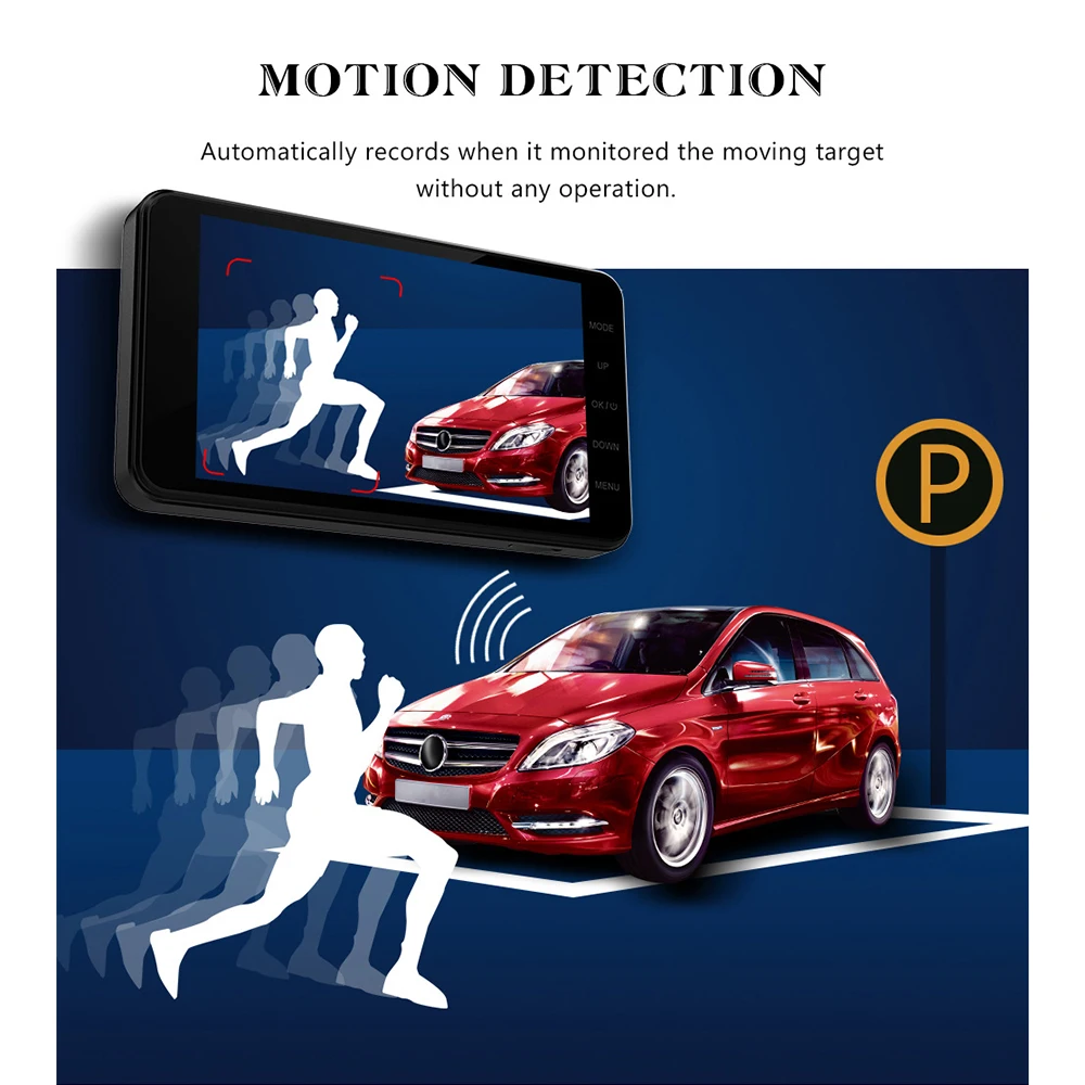 Автомобильный видеорегистратор с 2 объективами s 4 0 дюймов HD двумя камерой