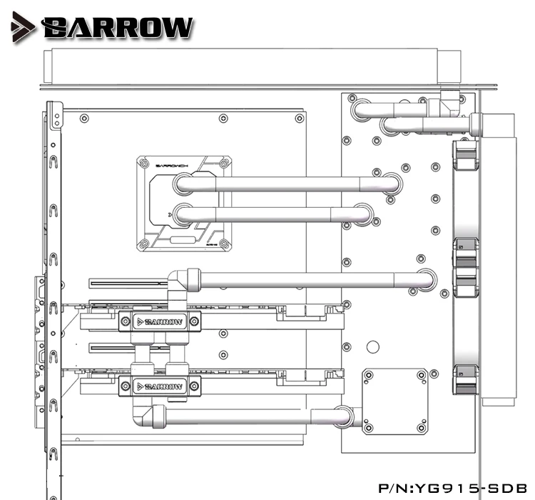Акриловая плата Barrow набор растворов водных каналов для ПК WIN 915 чехол/комплект ЦП