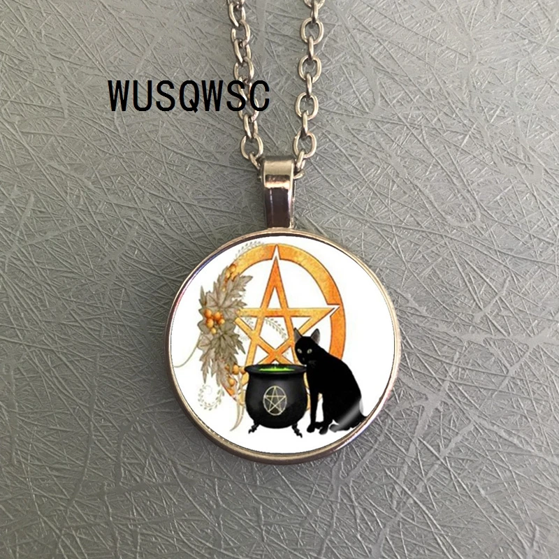 WUSQWSC 2018/Wicca ожерелье с кошкой подвеска пентаграммой украшение пентограмма