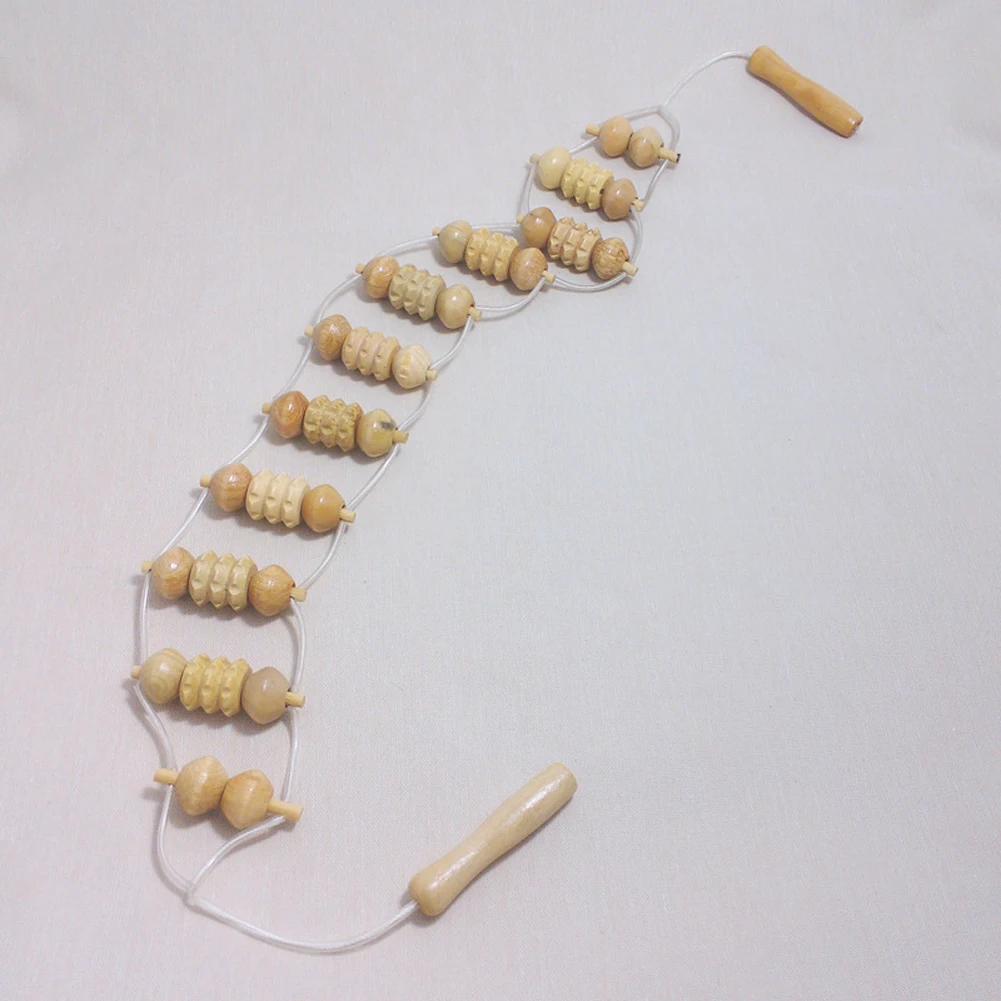 Бежевый деревянный массажер для спины и талии MSU99| |