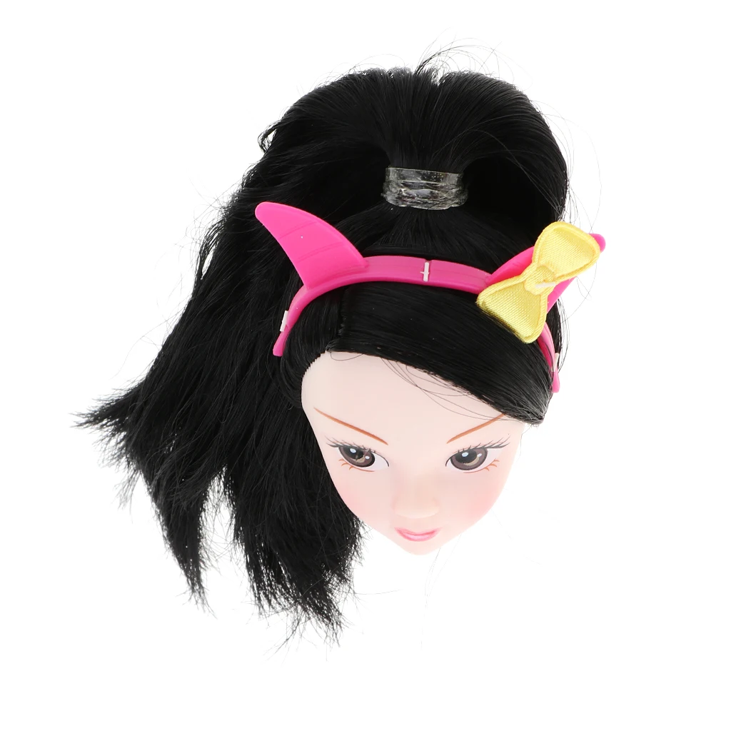 Кукольная голова с прямым конским хвостом глаза рисунком для 1/6 BJD кукла Синьи