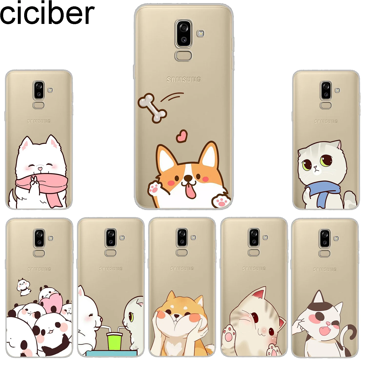 Ciciber чехол для телефона Samsung Galaxy J5 J6 J7 J8 J4 J3 J2 J1 Prime Core Plus 2016 2017 2018 животное кошка
