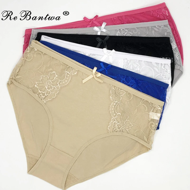 1 Piece Big Size Ladies' Lace Panties Plus Size XXL 3XL 4XL 5XL Briefs Women Cotton Underwear Breathable Briefs Woman Lingeries