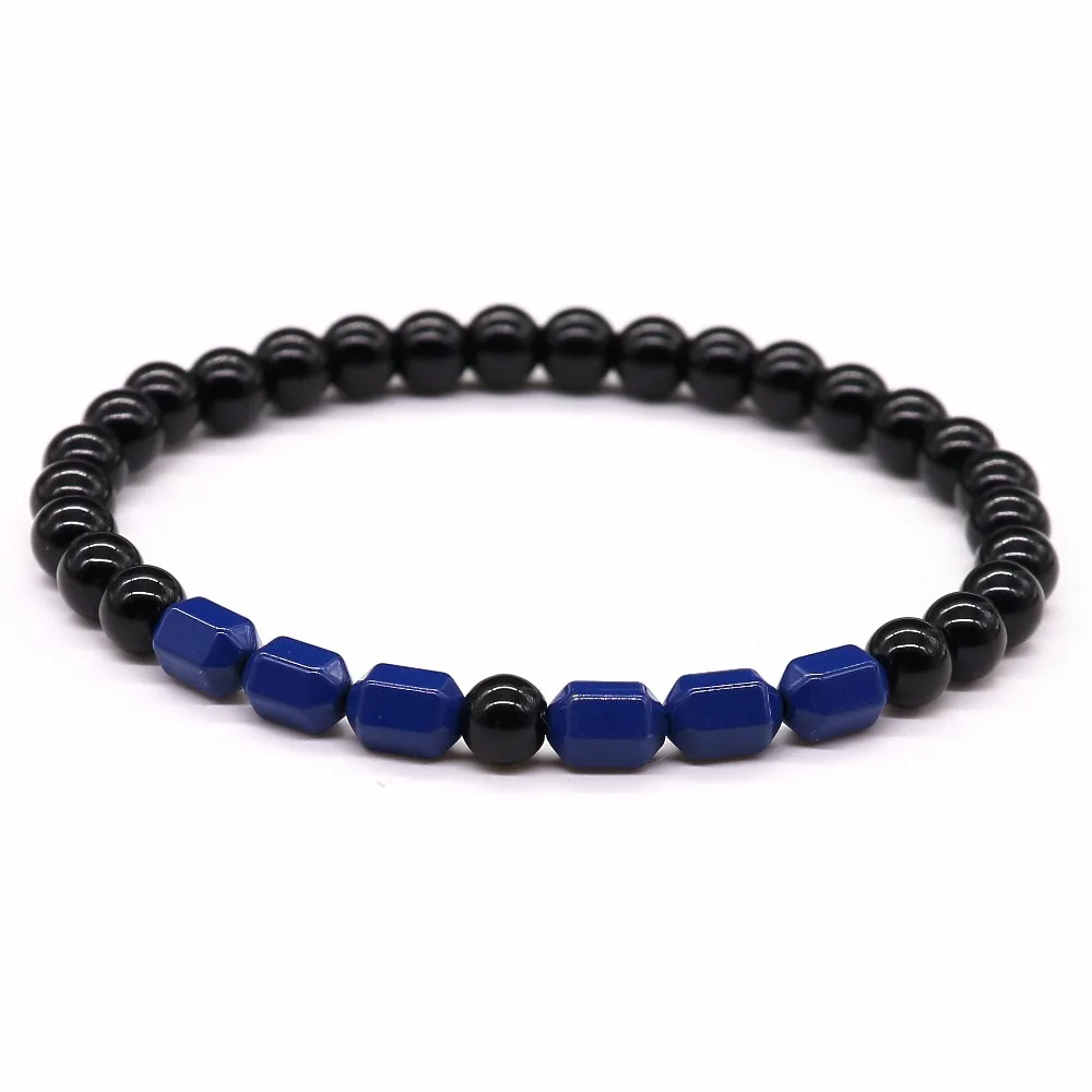 6 мм черные яркие бусины браслеты счастливый Стиль браслет ювелирные изделия для