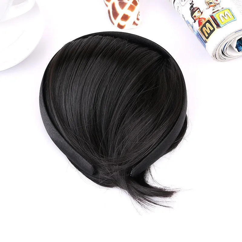 Natural Black Широкая повязка для волос для женщин и девочек, искусственная/Искусственная бахрома, плетеные аксессуары для волос, повязка на голову, повязки для волос, головные уборы, новинка - Цвет: Natural Black