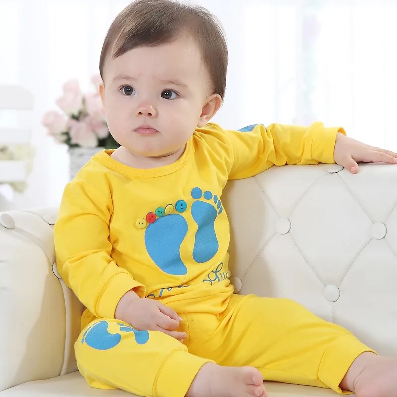Freeshipping New Autumn Candy color cartoon baby clothing set infant long sleeve suit kids clothes T shirt + pants | Детская одежда и