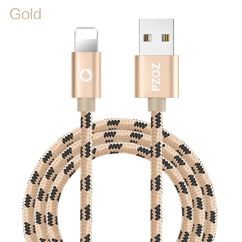 golden PZOZ для iphone 7, 8, 6 plus, 6s, xs max, xr, 5, 5 s, ipad mini, быстрое зарядное устройство, usb кабель, быстрый шнур, кабель для передачи данных, для зарядки мобильного телефона - Цвет: golden