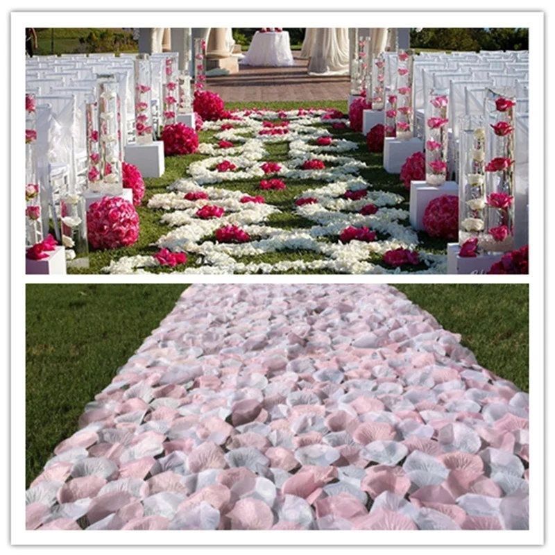 1000 шт. деко цветок шелковые лепестки роз для романтические украшения свадьбы