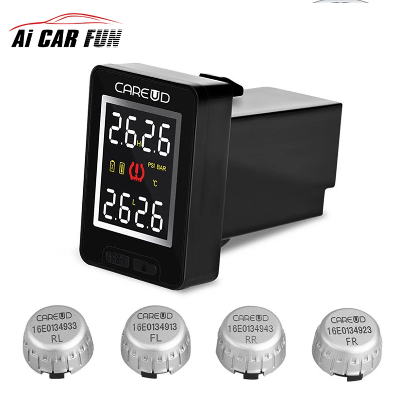 U912 TPMS автомобильная система беспроводного мониторинга давления в шинах 4 внешних датчика и ЖК-дисплей Встроенный монитор для Toyota