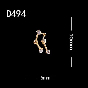 10pcs D494 TSZS 10 шт./лот специальный дизайн 12 Созвездие форма дизайн ногтей украшения своими руками сборный горный хрусталь ювелирные изделия металлические аксессуары - Color: 10pcs D494
