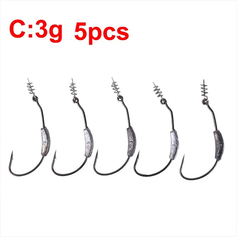 Новые 5 шт./лот Кривошипные крючки с свинцовой головкой рыболовные для мягкой