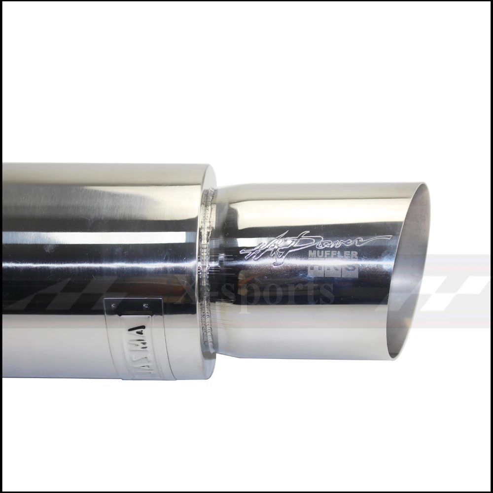 Car Styling Exhaust System Pipe Tail Universal Racing Muffler High Quality Stainless Steel 2.5"3"To 4" Mufflers oblique